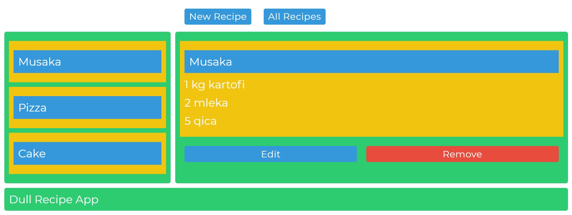 Personal Project with Vanilla JS & CSS Grid (Recipe App)